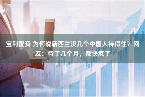 宝利配资 为何说新西兰没几个中国人待得住？网友：待了几个月，都快疯了